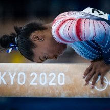 Simone Biles (USA) returns to the Gymnastics competition to win a Bronze medal during the Women&amp;#039;s Balance Beam competition at the Tokyo 2020 Olympics. ©nickdidlick